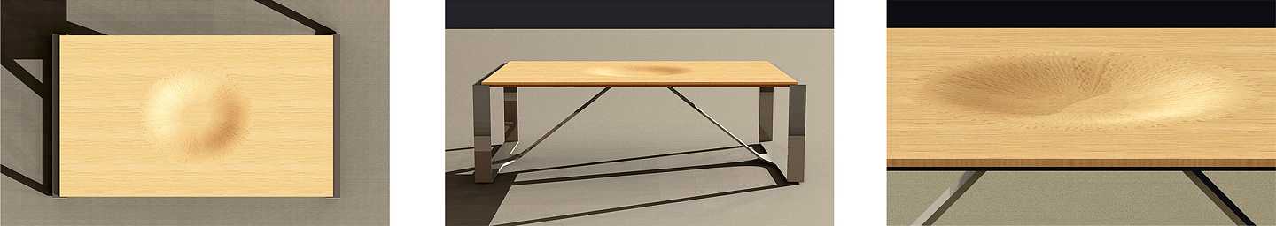 SCOOP - low table - Stainless steel & curved oak SCOOP - low table - Stainless steel & curved oak